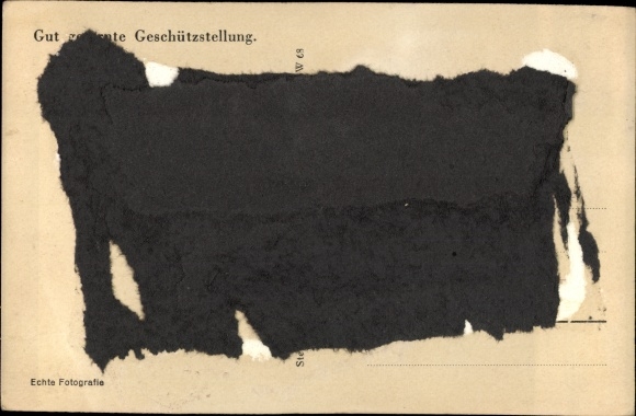 Postcard Deutsche Wehrmacht, well camouflaged gun position