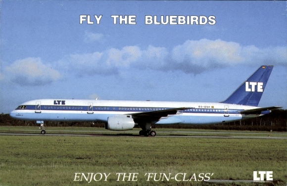 Postcard LTE Airways, passenger aircraft Boeing B757 200