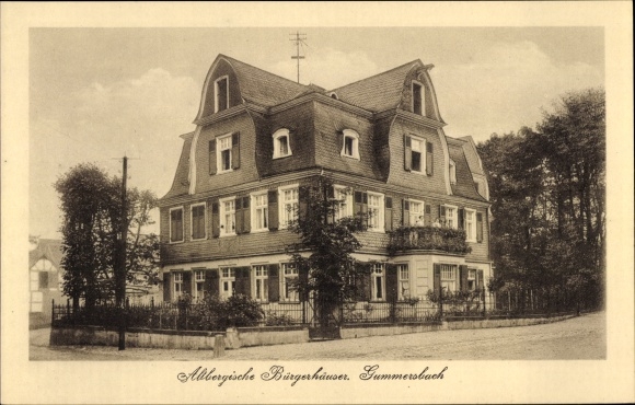 Postcard Gummersbach in the Oberbergisches Kreis, Altbergische town houses