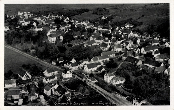 Postcard Schwendi in Upper Swabia, aerial photograph