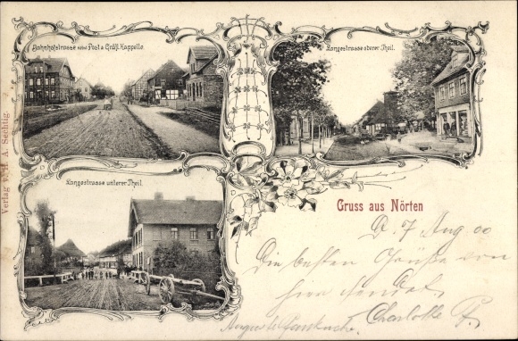 KP Nörten Hardenberg w Dolnej Saksonii, Bahnhofstrasse, poczta, kaplica, Langestrasse