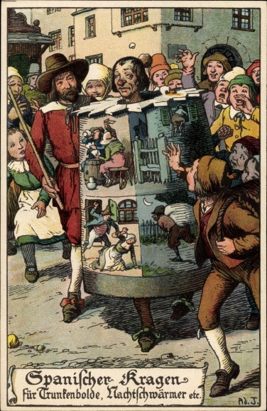Artist Chromo-Litho Jodolfi, Spanish collar for drunkards, night owls, criminals
