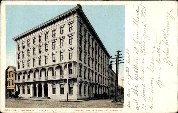 Ak Charleston Zuid-Carolina Verenigde Staten, St. John Hotel
