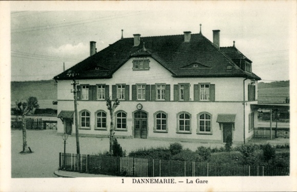 Ak Dannemarie Dammerkirch Elsass Haut Rhin, Bahnhof