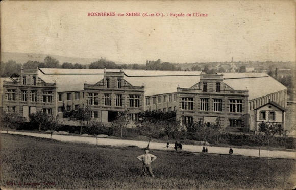Postcard Bonnières sur Seine Yvelines, camphor refinery