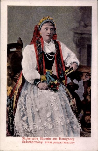 PC Saxon peasant woman from Honigberg Transylvania, folk costume
