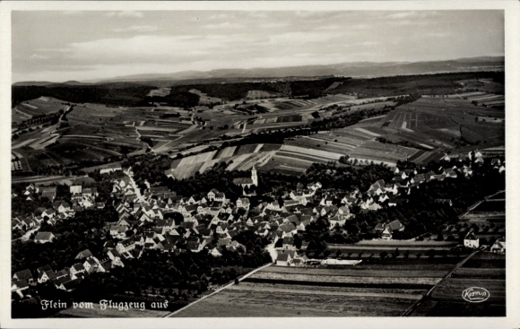 Postcard Flein in Württemberg, aerial photograph