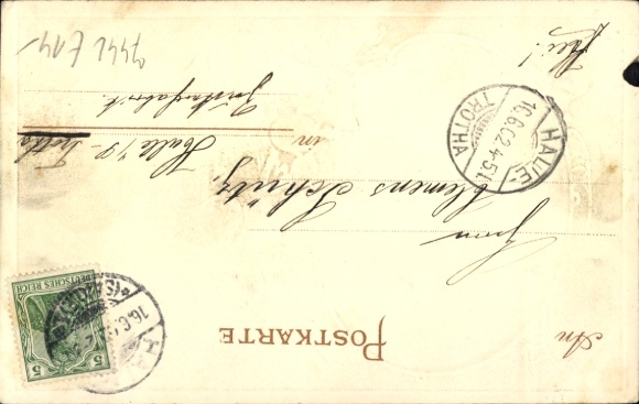 Wapenschild in reliëf litho Berkatal in Hessen, Hoher Meißner, jachthond, prooi