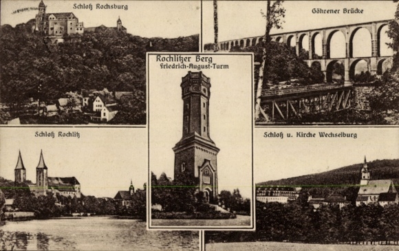 Ak Rochlitz an der Mulde Sachsen, Schloß Rochsburg, Schloß  Rochlitzer Berg, Friedrich-August-Tur