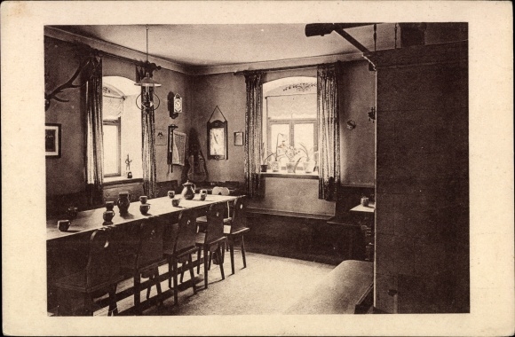 Ak Ansprung Marienberg im Erzgebirge, Jugendherberge Hüttstadtmühle, Innenansicht