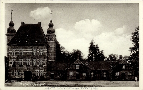 Postcard Seedorf in the district of Segeberg, gatehouse