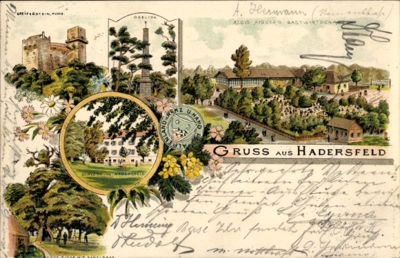 Litho Hadersfeld Niederösterreich, Ruine Greifenstein, Schloss