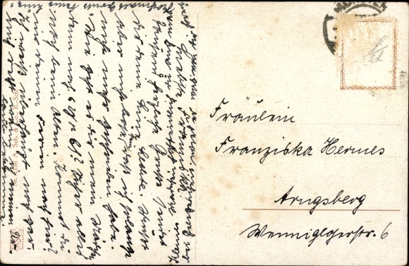 Postcard cockchafer fly, child portrait