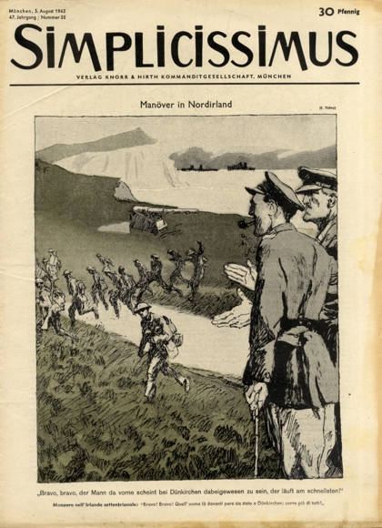 Simplicissimus Heft 32 August 1942 Karikatur Manöver in Nordirland E. Thöny Verlag Hirth