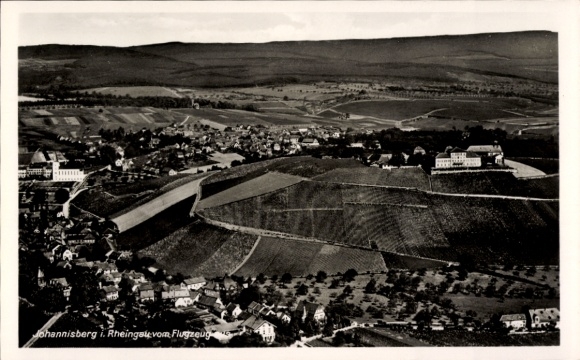 Postcard Johannisberg Geisenheim am Rhein Hessen, aerial photograph