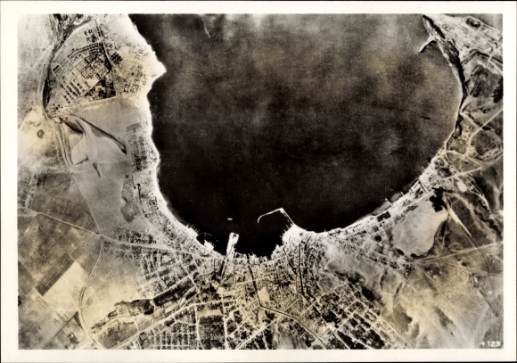Photo Hoffmann, Kerch Crimea, aerial view of the port city, May 1942