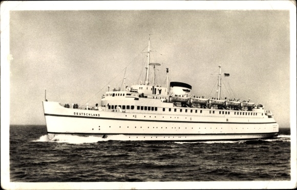Ak Bundesbahn zeegaande veerboot Duitsland