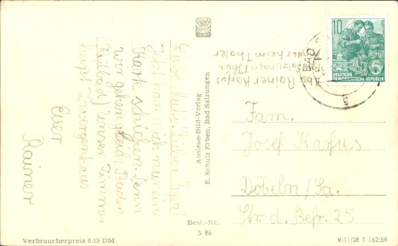 Postcard Bad Salzungen in Thuringia, Children's Sanatorium I