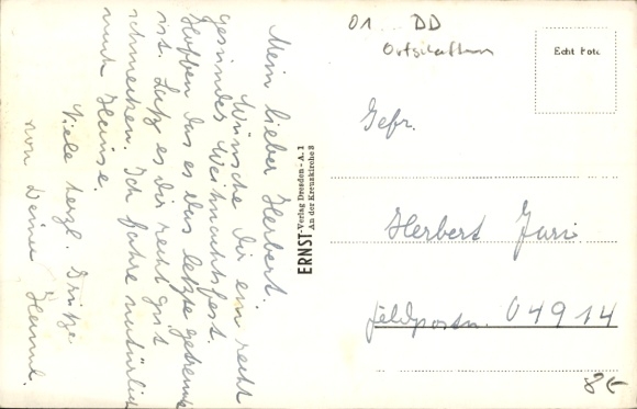 Postcard Dresden Leuben Großzschachwitz Zschachwitz, snow-covered street, houses in the background, e...