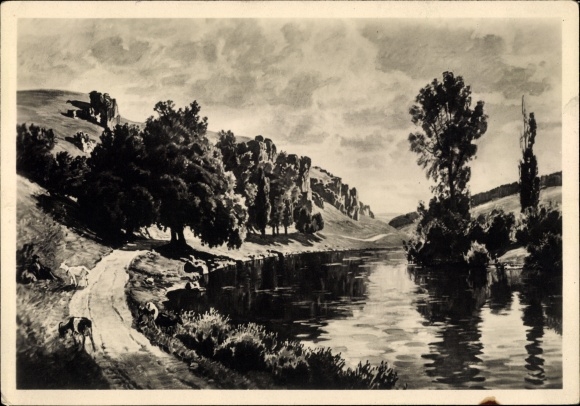 Artist PC Bayerlein, Fritz, from Kallmünz, landscape view, HDK 591