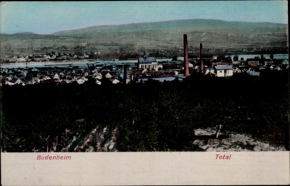 Ansichtkaart Budenheim am Rhein, totaalbeeld