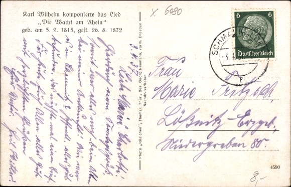Postcard Schmalkalden in the Thuringian Forest, Karl-Wilhelm-Platz