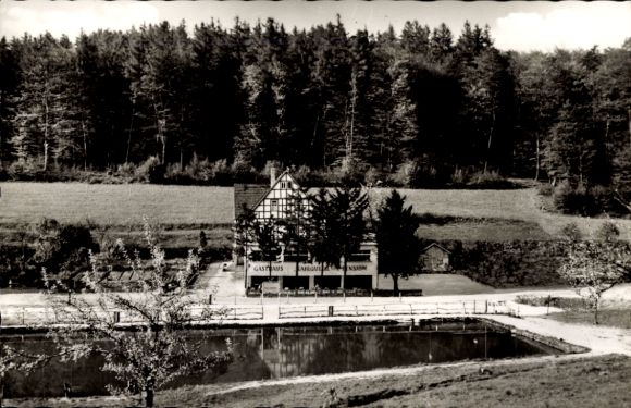 Postcard Kleinkahl in Lower Franconia, Kahlquelle, Gasthaus Pension Forellenhof