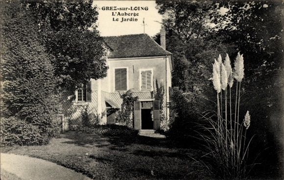 CPA Grez-sur-Loing Seine-et-Marne, Auberge, Jardin