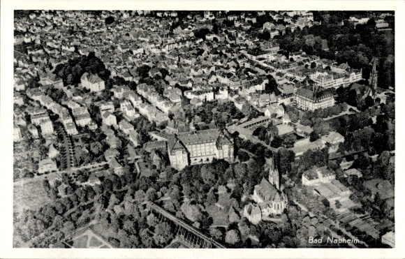 Postcard Bad Nauheim in Hesse, aerial photograph