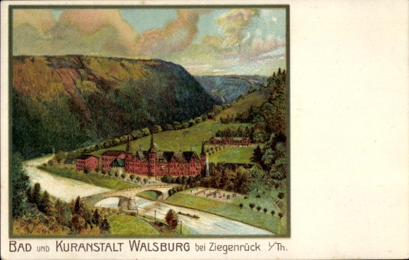 Chromo-Litho Walsburg Eßbach Thuringia, bath and spa