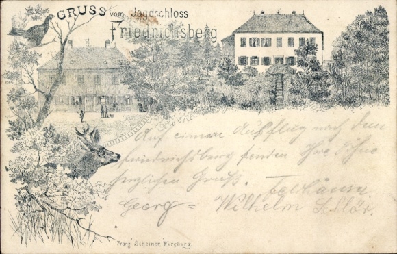 Precursor Chromo-Litho Abtswind Lower Franconia, Hunting Lodge Friedrichsberg