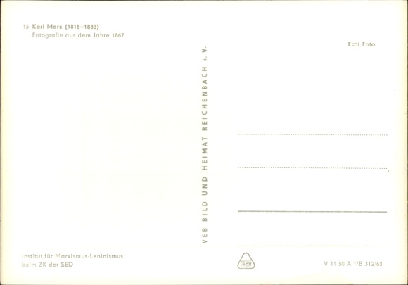 Postcard Philosopher, economist and social theorist Karl Marx