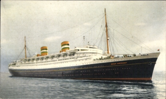 Postcard HAL steamer Nieuw Amsterdam, Holland-America Line