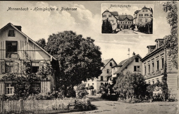 Ak Nonnenbach Hemigkofen Kressbronn am Bodensee, Bahnhofstraße, Gasthaus zum Lamm