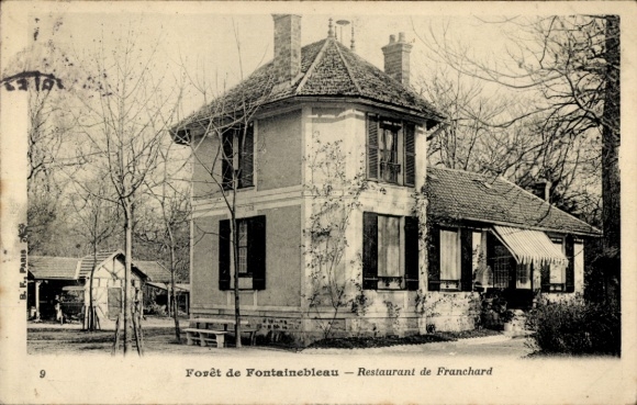 Ak Fontainebleau Seine et Marne, Restaurant de Franchard, Forêt de Fontainebleau