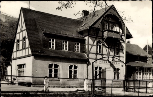 Postcard Blauenthal Eibenstock in the Ore Mountains, Ferienheim Forelle VEB Lebensmittelkombinat Albert Kuntz