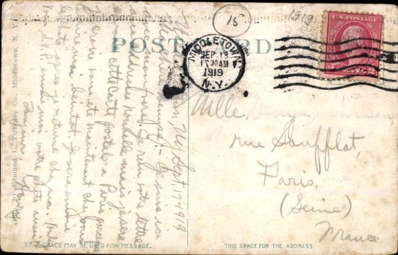 Postcard Middletown New York USA, view of the train station