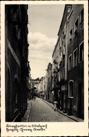 Postcard Burghausen an der Salzach, view of duke Georg Strasse