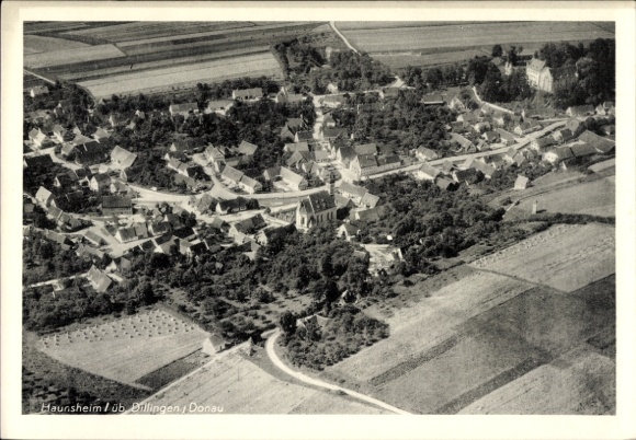 Ak Haunsheim in Schwaben, Fliegeraufnahme