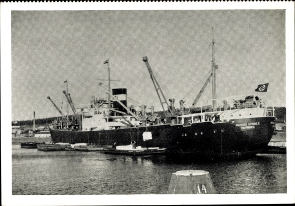 Ak MS Mathias Stinnes laadt cellulose in Zweden, Stinnes Shipping Company