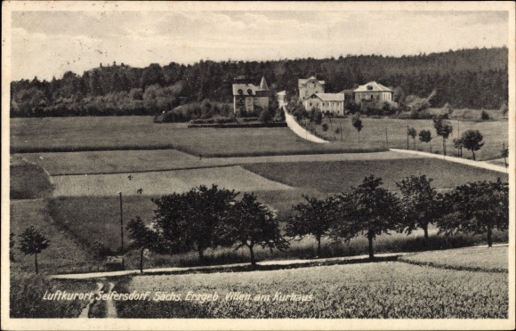 Postcard Seifersdorf Großschirma in Saxony, villas at the Kurhaus