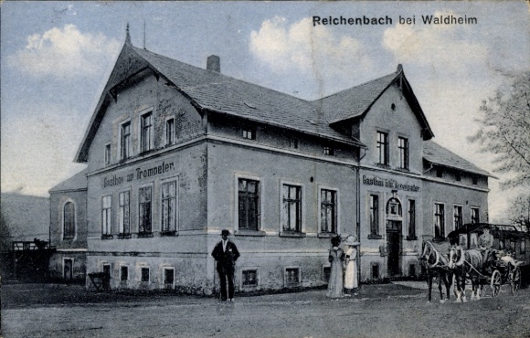 Ansichtkaart Reichenbach Kriebstein in Saksen, Gasthaus Trompeter