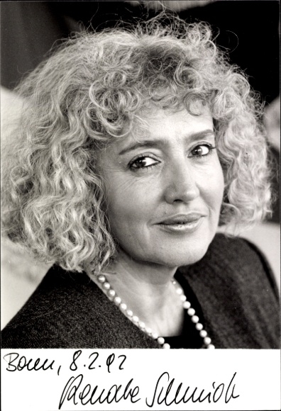 Photo politician Renate Schmidt, autograph