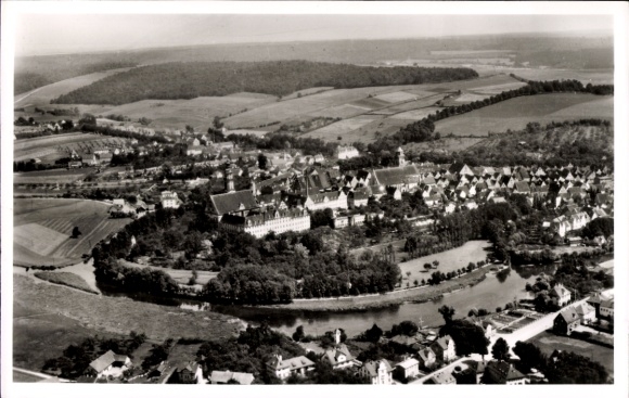 Postcard Donauwörth in Swabia Bavaria, aerial photograph