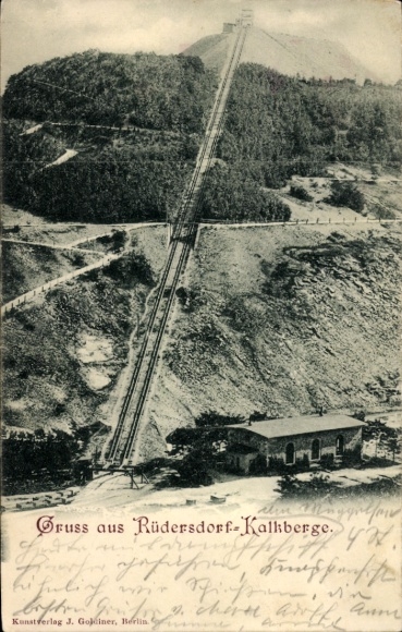 Ak Kalkberge Rüdersdorf in der Mark, Schienen, Berg