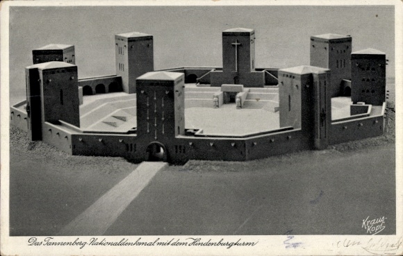 Ak Olsztynek Hohenstein Ostpreußen, Reichsehrenmal Tannenberg, Hindenburgturm