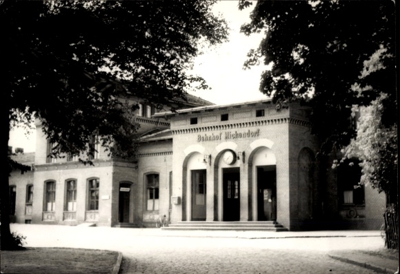 Postcard Michendorf in der Mark, train station