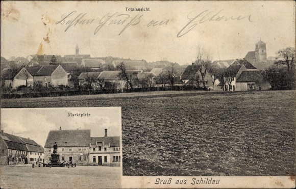 KP Schildau w Saksonii, rynek, widok ogólny