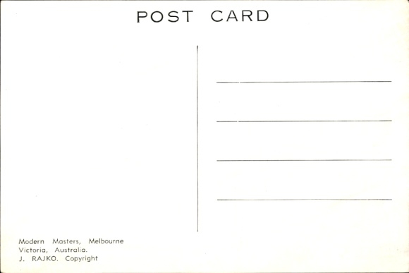 Artist Postcard Rajko, S., Melbourne Australia, Olympics, Olympic Games 1956, javelin thrower