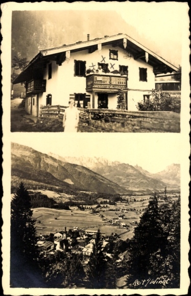 Postcard Reit im Winkl Upper Bavaria, general view, guesthouse